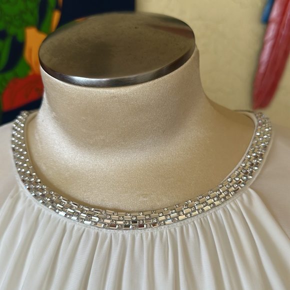 R&M Richards Long Formal Cape Gown in Ivory - Picture 5 of 10